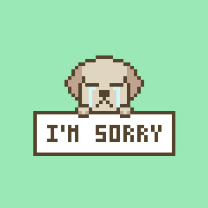 【動画素材】「I'm Sorry」かわいいドット絵の犬が謝るループアニメーション【グリーン背景】[Stock Video] I'm Sorry, Cute Pixel Art Dog Apologizing on Green Background, Loop Animation