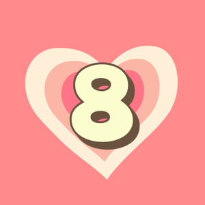 【動画素材】レトロポップなハートのカートゥーン風カウントダウン【ピンク】[Stock Video] Retro Pop Cartoony Heart Countdown, Pink