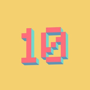 【動画素材】立体ドット絵・3Dピクセルのカウントダウン【イエロー背景】[Stock Video] 3D Pixel Art Countdown on Yellow Background