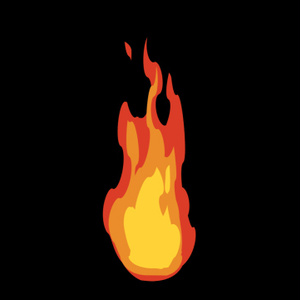 【動画素材】アニメ風な火の玉のエフェクト素材【黒背景】[Stock Video] Cartoon Fireball on Black Background, Loop
