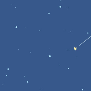 【動画素材】かわいいアニメ風な流れ星と星空のループ背景素材 [Stock Video] Cute Cartoon Shooting Stars in Starry Sky, Loop Background