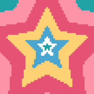 【動画素材】ドット絵の星型が拡大する背景ループ素材【ビビッドカラー】[Stock Video] Expanding Pixel Art Star Shapes, Loop Background, Vivid Color