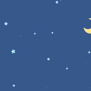 【動画素材】かわいい星空と三日月の背景アニメーション素材 [Stock Video] Cute Starry Sky and Crescent Moon Animation, Loop Background