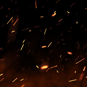 【動画素材】激しく火の粉が舞い上がる背景動画素材【ループ】[Stock Video] Dynamic Flying Sparks, Loop Background