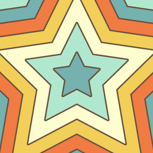 【動画素材】拡大する星型のレトロでグルービーなループ背景素材【Ver.2】[Stock Video] Expanding Retro Groovy Star Shapes Ver.2, Loop Background