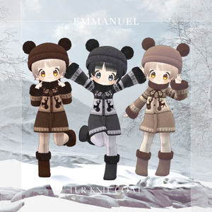 【まめひなた・キプフェル】Fur Knit Coat 缩略图 9
