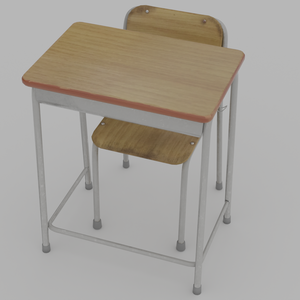 【3Dモデル】学校机・椅子