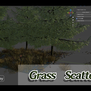 【無料アドオンFREE】【Blender addon】ランダムアセット配置アドオン【Grass Scatter】
