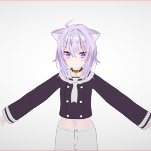  Sailor uniform for Nekomata Okayu  3D Model VRChat 3D Characters