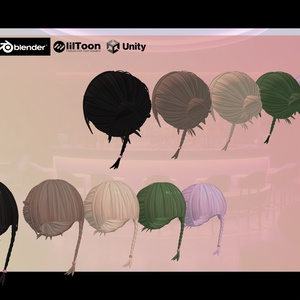 【VRChat】おだんごみつあみサイド [Braided Side Bun hair] 缩略图 2