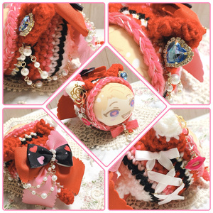 おまんじゅう　着ぐるみ　ぬい服　オフホワイト　さくらピンク　くま　オーダー　３点 🐻🍒おまんじゅう着ぐるみ さくらんぼくまさん 🌿 ܸホワイト