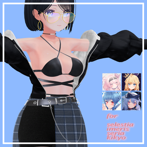 『桔梗,セレスティア,イメリス,セリア』【3D衣装モデル】offshoulder_jacket