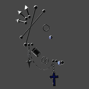 ✟Cross Riot✟　earrings set 19アバター対応 缩略图 4
