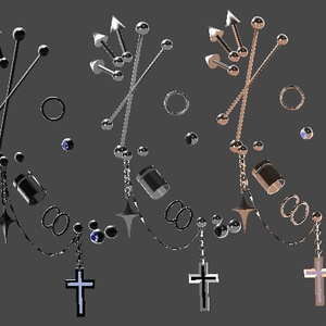 ✟Cross Riot✟　earrings set 19アバター対応 缩略图 5
