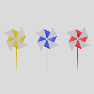 回せるかざぐるま_3Dモデル