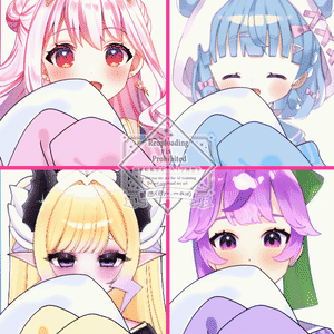 Vtuber素材_枕をぎゅっ_全4色
