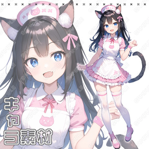 【078】キャラ素材_猫耳ナース_ピンク