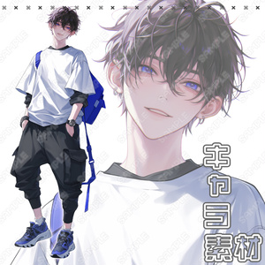 【122】キャラ素材_初夏っぽい服装の男性