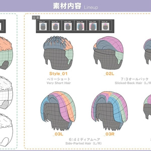 【3D】男性の髪型（全６種）for CLIP STUDIO PAINT 缩略图 4