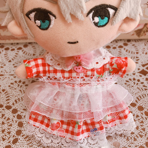 ぬい服 ふりふりワンピ赤