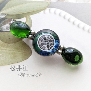 219 秋色✴コスモス✴ハート✴レジンヘアゴムキーホルダーブローチ 秋