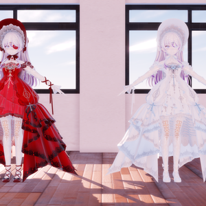 红白双色 lolita东雪莲【MMD MODEL DL】