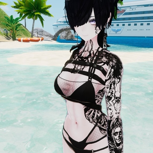 BECKENZI ゴス水着 /Goth Swimsuit 🖤[13+アバタ/Avatars] 缩略图 9