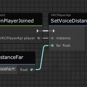 VRChat SDK3のワールドの音声距離減衰設定するUDONのやつ