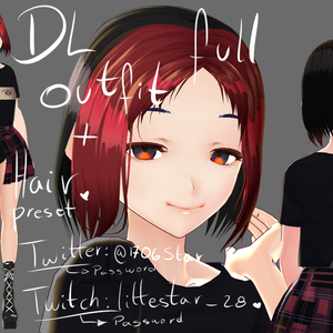 Full RED E-GIRL OUTFIT + HAIR PRESET