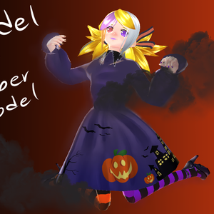 MMD VRoid Rin Halloween model and VTuber Model with +50 keyshapes