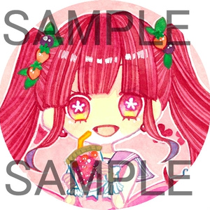 フルーツジュース擬人化缶バッチ(44mm/丸型/ベリー)