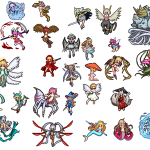 【無料】女の子モンスターのドット絵モンスター素材集　