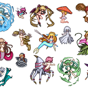 【無料】女の子モンスターのドット絵モンスター素材集2