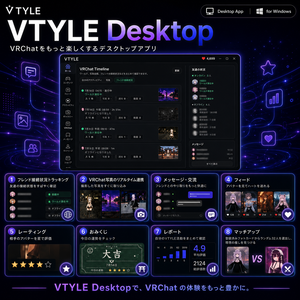 【無料】VTYLE Desktop｜VRChat連携Windowsアプリ