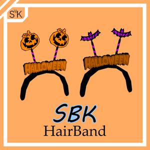 Happy_Halloween HairBand(Pumpkin&Bat)