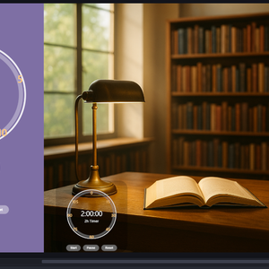 Pomodoro Timer for OBS (25m / 5m + 2h) - purple
