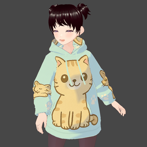 Vroid Cute Cat Hoodie ! Neko Girl