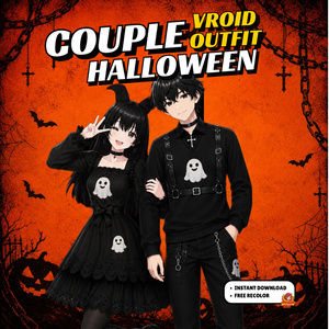 VRoid Couple Halloween Outfit | Gothic Ghost Matching Clothes (Digital Download)