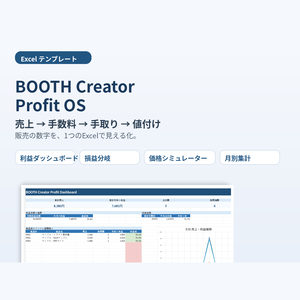 BOOTH売上・利益管理Excel｜手数料・損益分岐・値付け自動計算 Creator Profit OS
