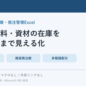 ハンドメイド在庫・発注管理Excel｜多販路・補充目安・原価・粗利を一括管理