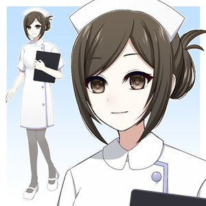 ナース服を着た女性【表情差分10種＋シルエット2種】