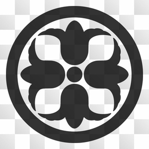 2点 釣鐘草紋 (つりがねそう) 日本の実用家紋 ZIP (AI, PNG, PSD)
