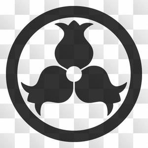 1点 柘榴紋 (ざくろ) 日本の実用家紋 ZIP (AI, PNG, PSD)