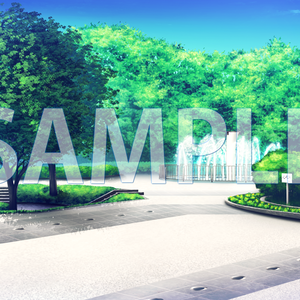 【背景素材】公園（6175_bg09）【時間差分あり】