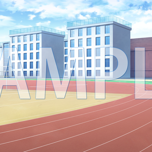 【背景素材】運動場（1385_bg08）【時間差分あり】