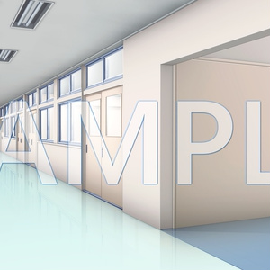【背景素材】学園　廊下（6014_bg09）【時間差分あり】