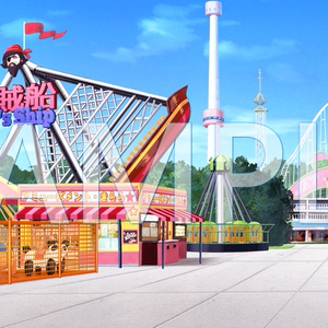 【背景素材】遊園地（6014_bg17）【時間差分あり】