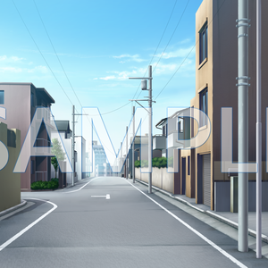【背景素材】通学路（6045_bg13）【時間差分あり】