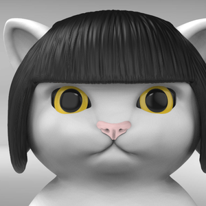 Cat Bangs Wig - 猫用の帽子