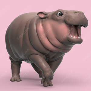 Cute Pygmy Hippo STL for 3Dprint